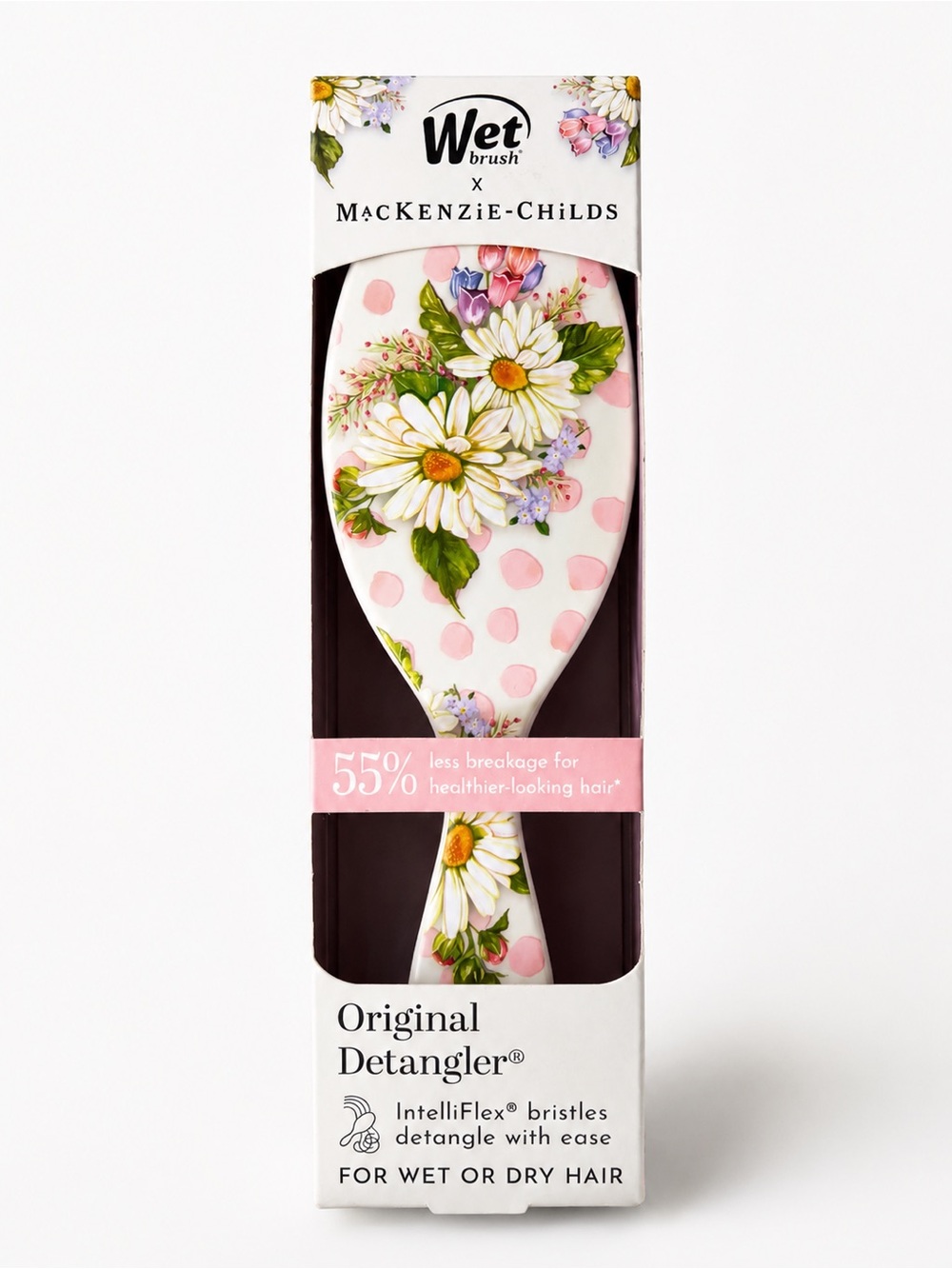 MacKenzie-Childs Pink Floral Wet Brush Original Detangler